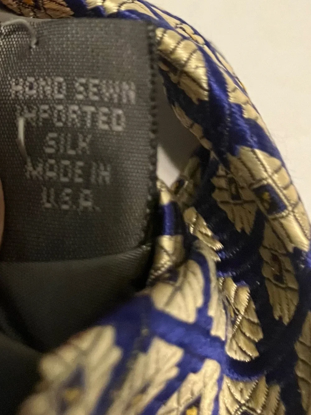 Robert Talbott Navy and Gold Geometric Silk Tie